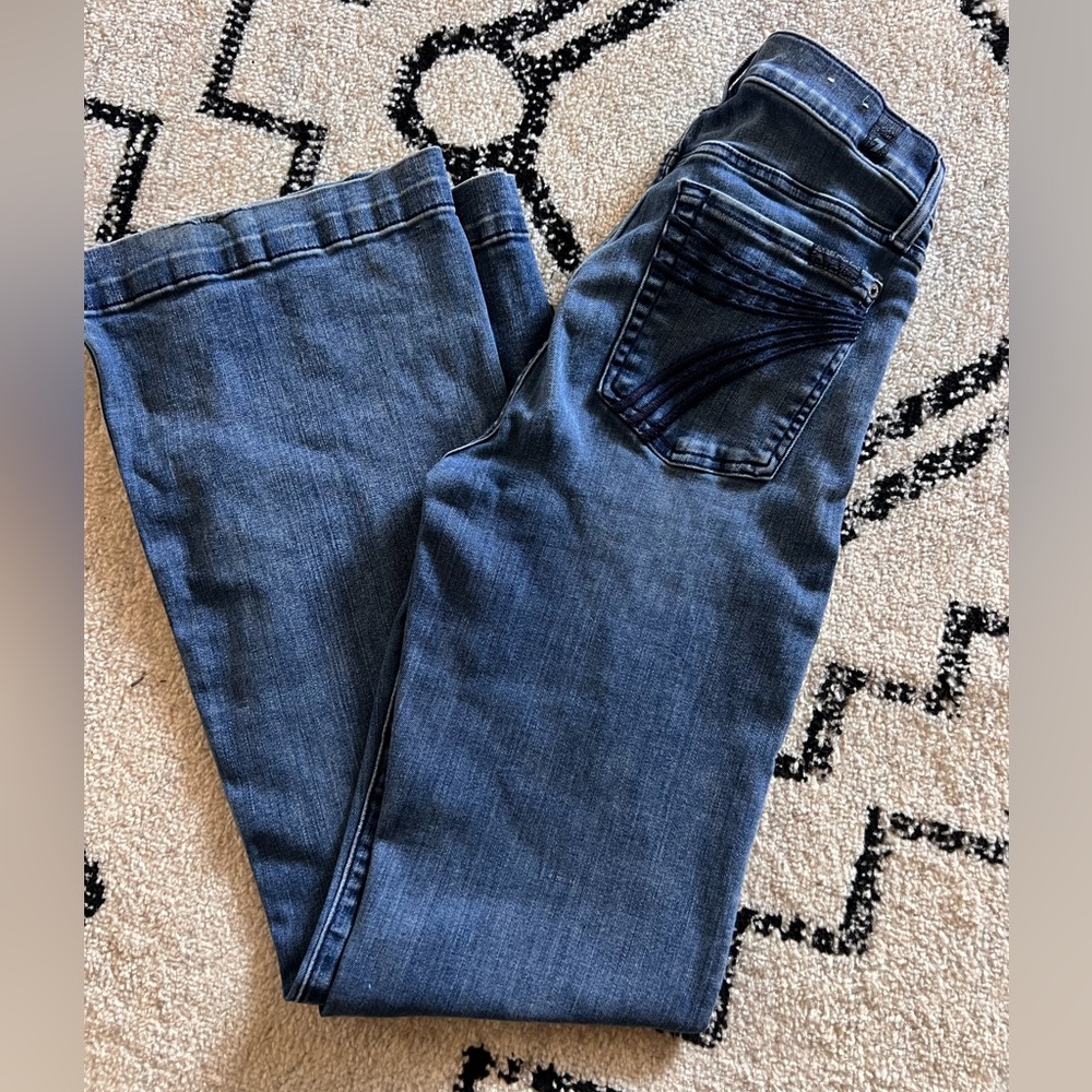 7 For All Mankind Blue Flare & Wide Leg Jeans